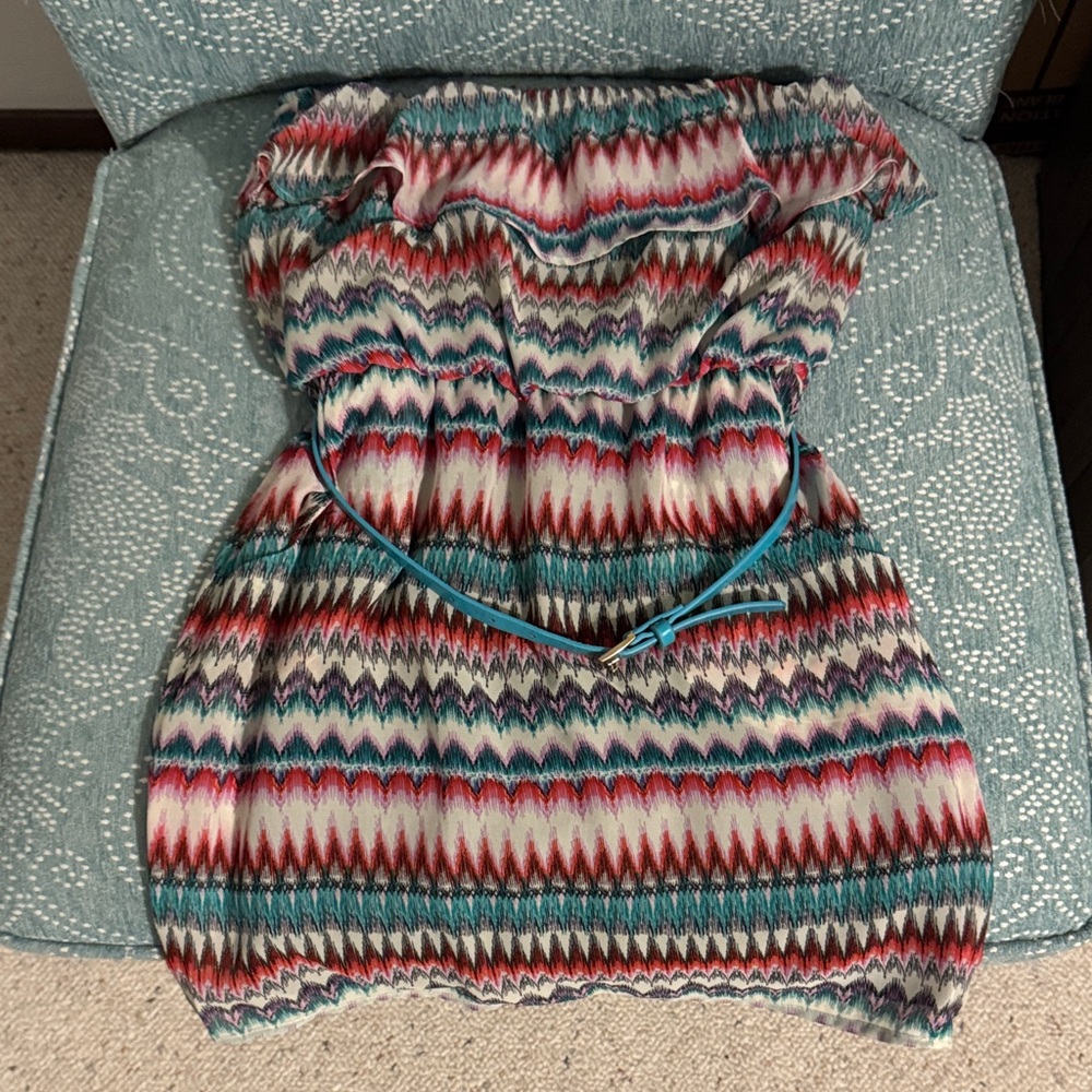 City Triangles Multicolor Strapless Dress
